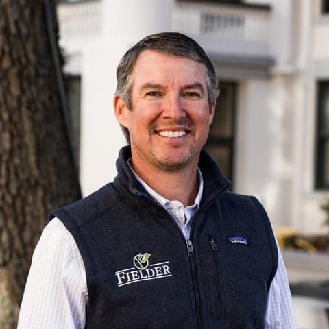 Adam Fielder, owner of Fielder Companies, in a Fielder vest